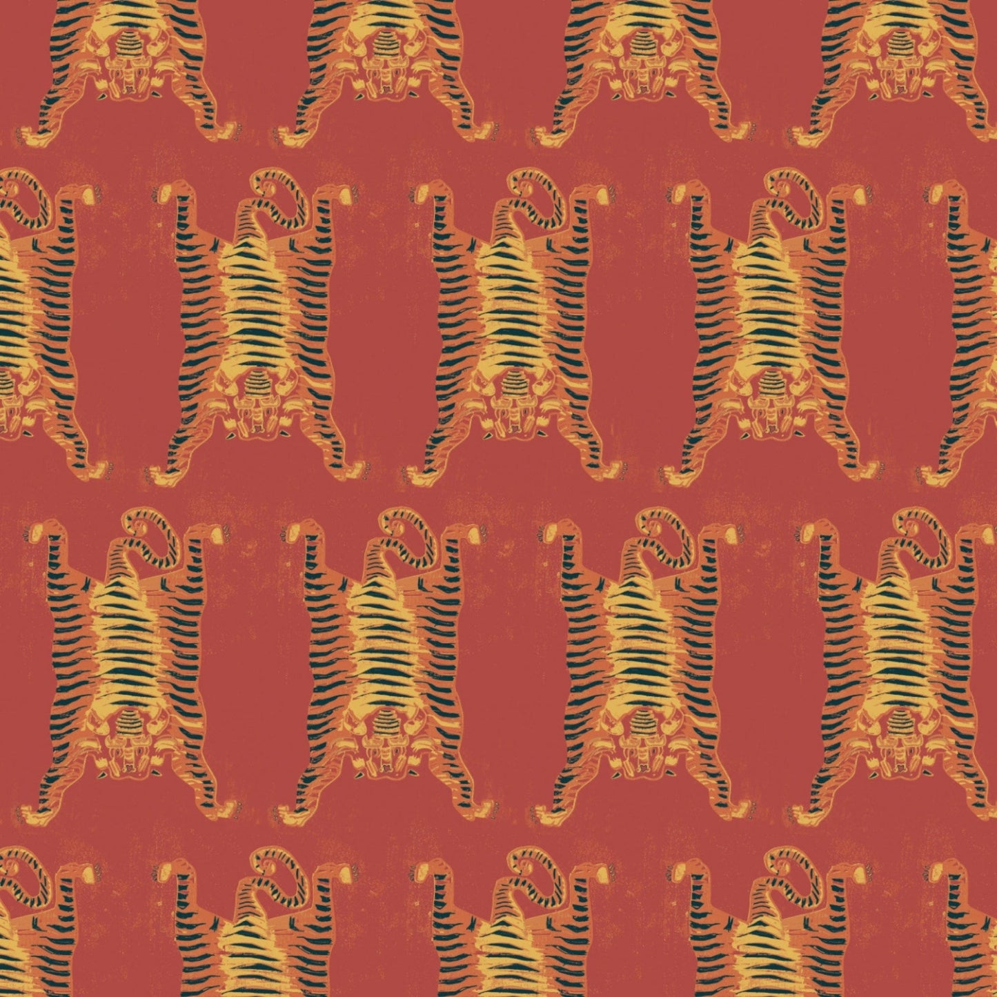 VELVET PER METRE Tibetan Tiger Recycled Velvet - Burnt Orange