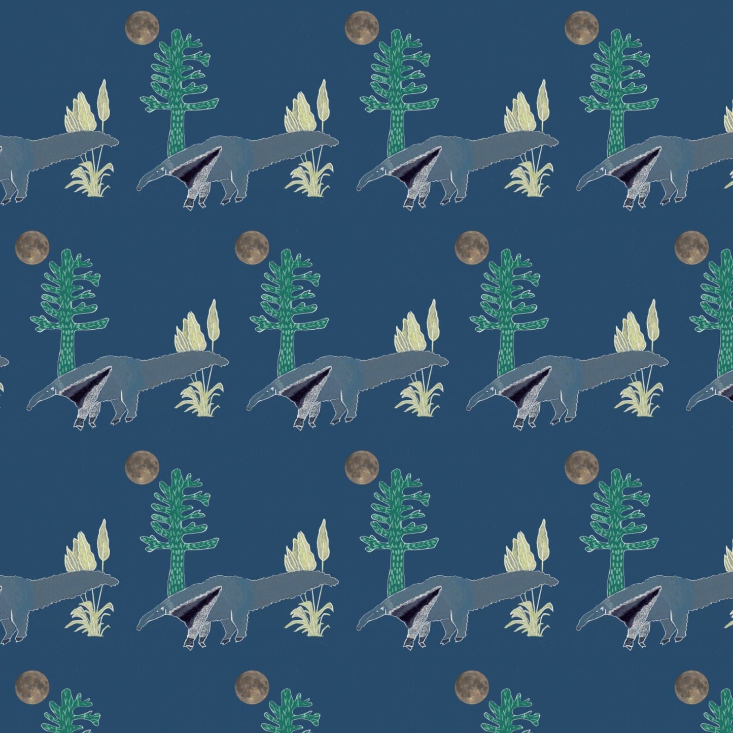 WALLPAPER ROLL The Anteater Wallpaper - Midnight Blue