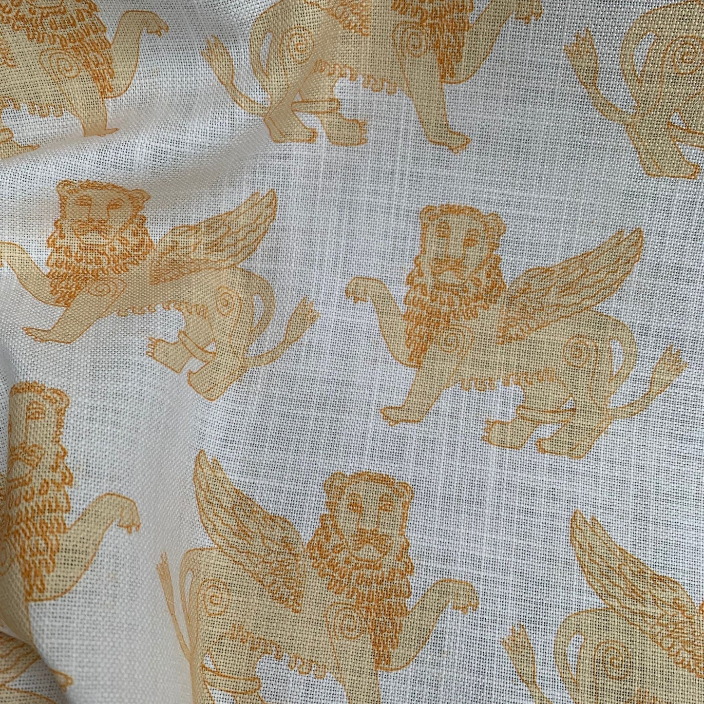 LINEN Winged Lion Linen - Mustard