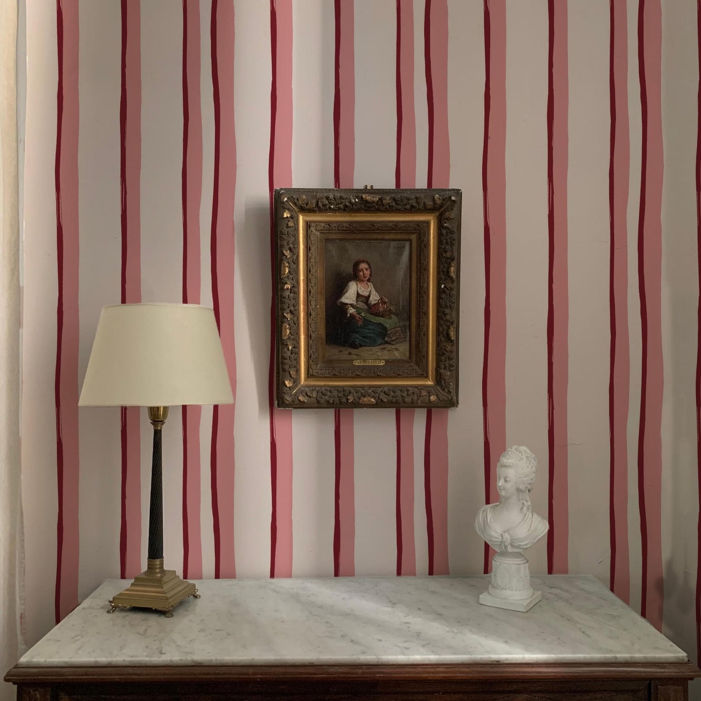 WALLPAPER Somerset Stripes Wallpaper - Pinks