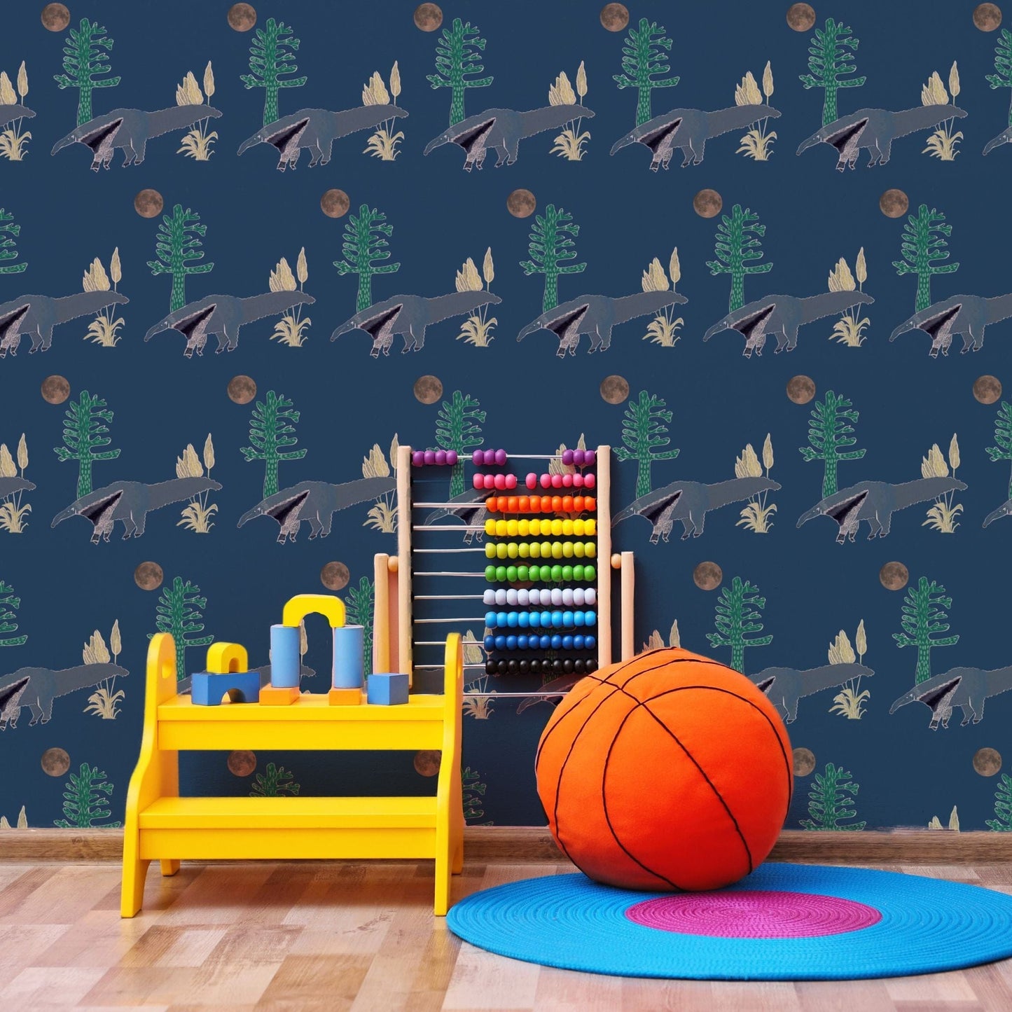 WALLPAPER The Anteater Wallpaper - Midnight Blue