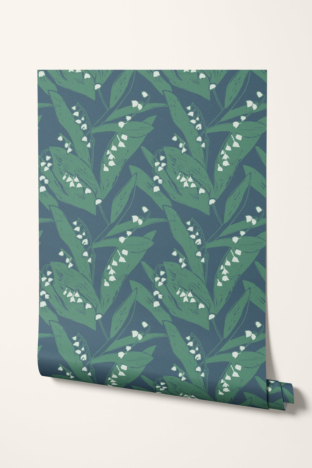 Lily of the Valley Wallpaper- Leaves at Midnight