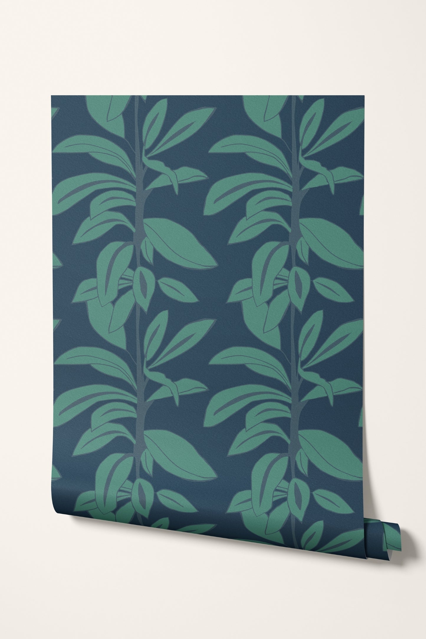 
                  
                    Rubber Plant Wallpaper - Leaves at Midnight
                  
                