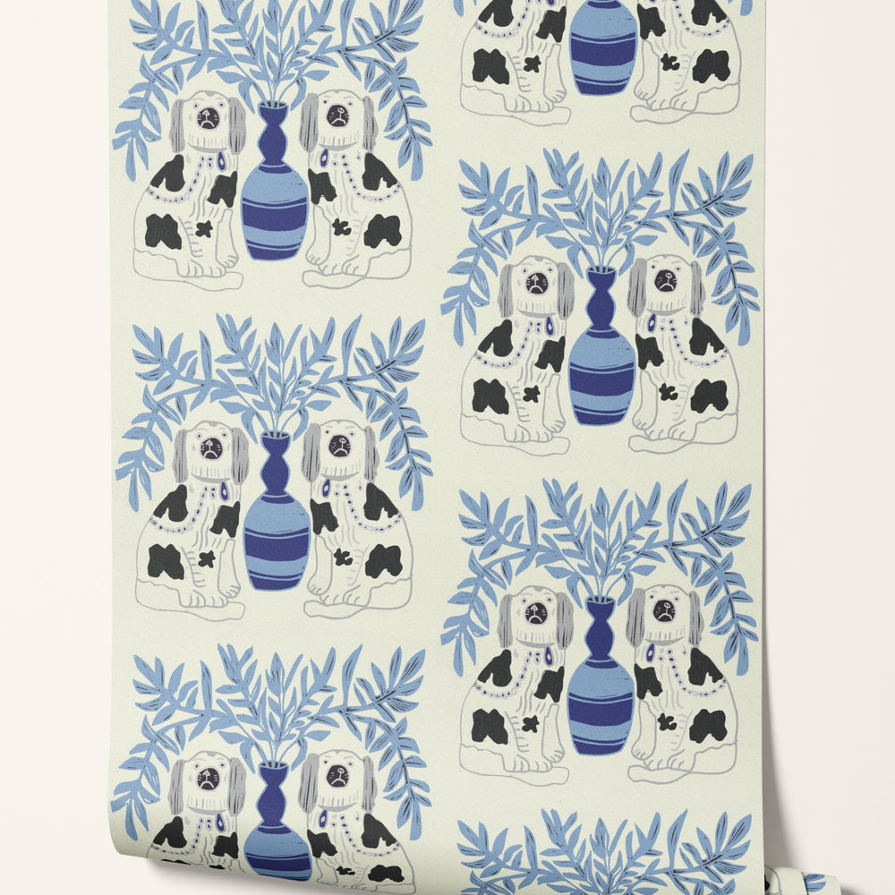 
                  
                    Pair of Dogs Wallpaper - Delft Blue
                  
                