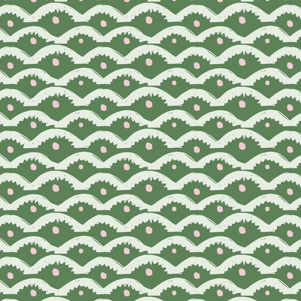 Wiggly Squiggly Wallpaper ~ Emerald Green