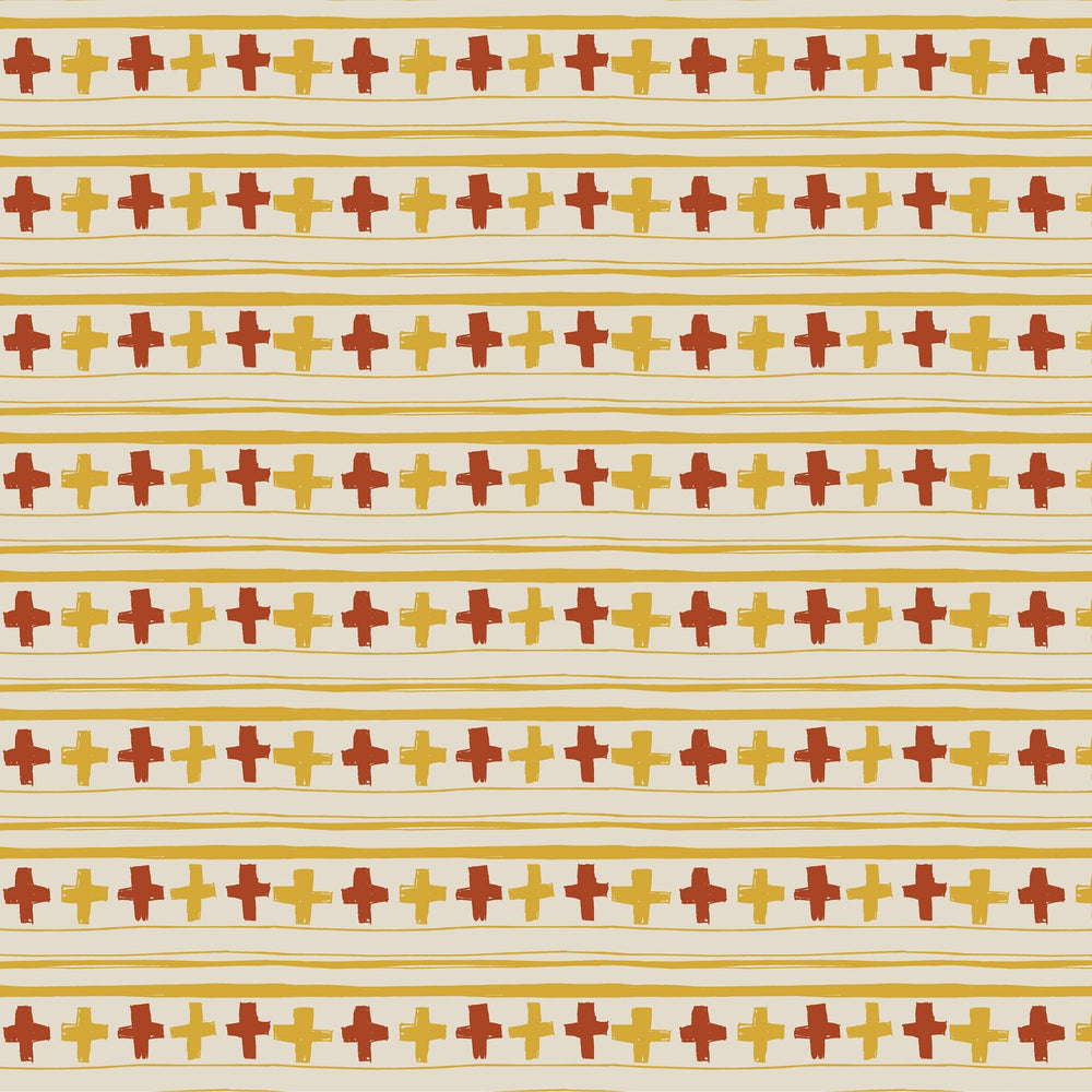 Cross Stitch Wallpaper - Orange Yarn