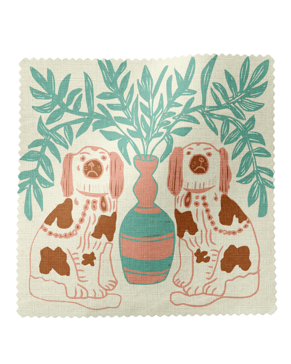 Pair of Dogs Linen - Vintage Brown