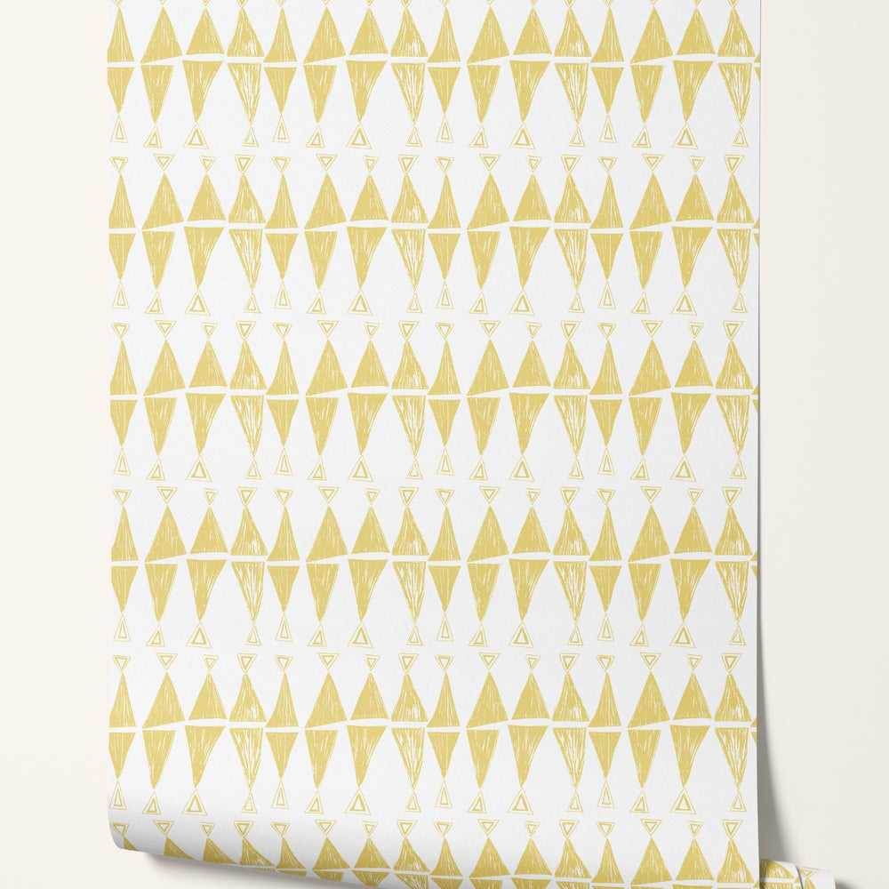 
                  
                    Triangles are my Favourite Shape Wallpaper - Mustard
                  
                