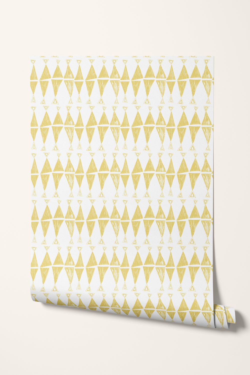 Triangles are my Favourite Shape Wallpaper - Mustard