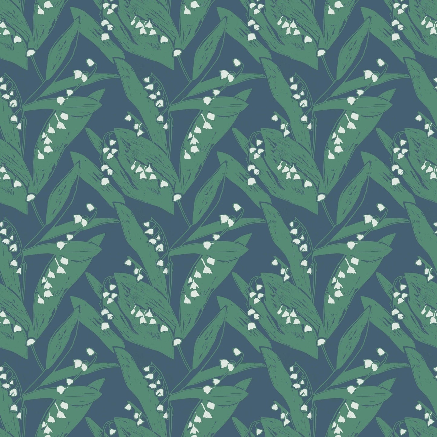 WALLPAPER SAMPLE Leaves at Midnight SAMPLE Lily of the Valley - Leaves at Midnight