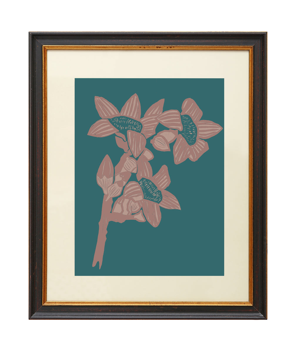 Giclée Print The Red Cotton Tree - Indian Teal