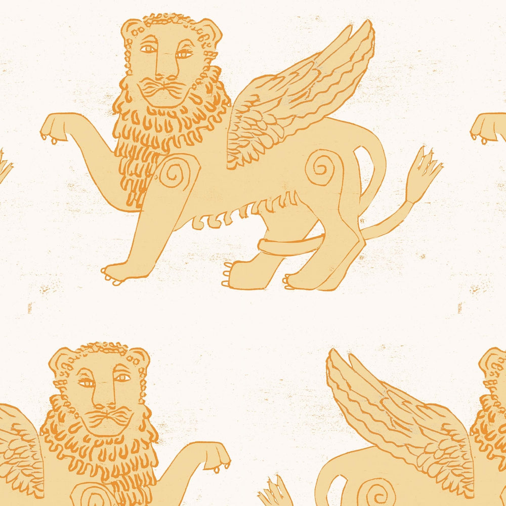 
                  
                    WALLPAPER SAMPLE - Large Scale Repeat Winged Lion Wallpaper - Mustard
                  
                