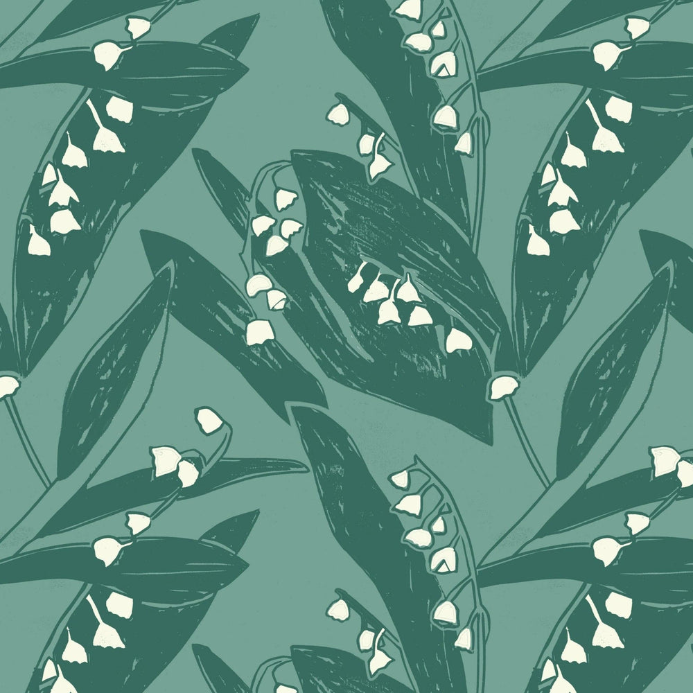 WALLPAPER SAMPLE Valley Green SAMPLE Lily of the Valley - Valley Green