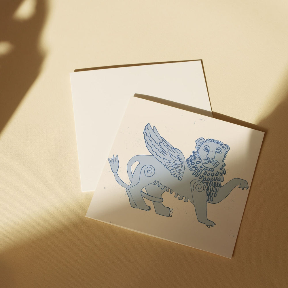 Greeting Card Greetings Card Winged Lion